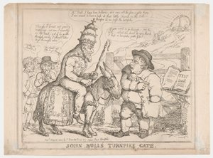 John Bull fizetőkapuja alkotó: Thomas Rowlandson