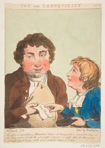 Joy with Tranquility Le Brun Travested, avagy A szenvedélyek karikatúrái, 1800. január 21. alkotó: Thomas Rowlandson