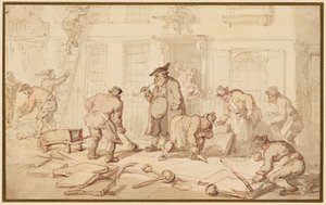 Burkolatot lerakó munkások alkotó: Thomas Rowlandson