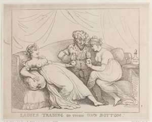 Hölgyek, akik a saját fenekükkel kereskednek alkotó: Thomas Rowlandson