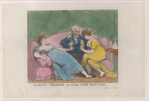 Saját fenéken kereskedő hölgyek, [1810. október 5.], utánnyomás., [1810. október 5.], utánnyomás. alkotó: Thomas Rowlandson