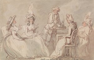 Hölgyek a teázásnál alkotó: Thomas Rowlandson