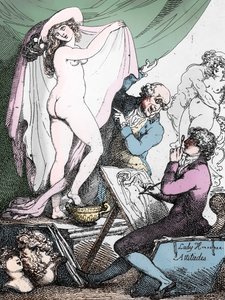 Lady Hamilton attitűdjei, 1790 körül (metszet) (fekete-fehér fotó) alkotó: Thomas Rowlandson