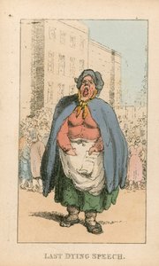 Utolsó haldokló beszéd (színes metszet) alkotó: Thomas Rowlandson