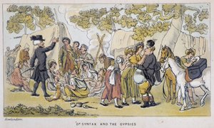 Le docteur et les cigányok (ou Romanichels) - a „” Doctor Syntax három körútjában: a festői vigasztalás és feleség keresésében” William Combe, ill. Rowlandson alkotó: Thomas Rowlandson