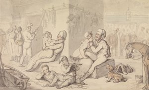 Light-Horse Cavalry laktanya (akvarell és toll és tinta papíron) alkotó: Thomas Rowlandson