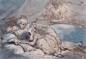 Szerelem keleten, 1787 körül (toll és színes mosás) alkotó: Thomas Rowlandson