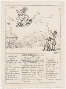 Madam Blubber utolsó műszaka vagy The Aerostatic Dilly, 1784. április 29., 1784. április 29. alkotó: Thomas Rowlandson