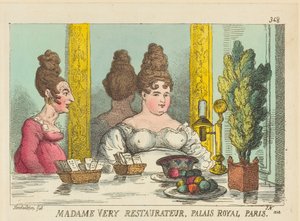 Very asszony, étteremtulajdonos, Palais Royal, Párizs alkotó: Thomas Rowlandson