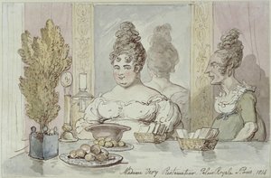 Véry asszony, étteremtulajdonos. Palais Royal, Párizs alkotó: Thomas Rowlandson