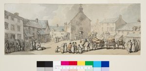 Market Place, Llanrwst, c.1797 (pen & black ink and watercolor on paper)