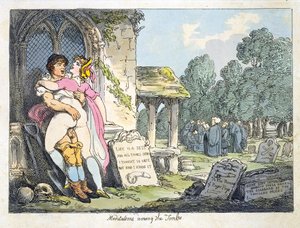 Meditációk a sírok között (színes litó) alkotó: Thomas Rowlandson