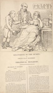 Melpomene a mélyponton; avagy: A gyermeki játék védelme a színházi uralkodók szemével alkotó: Thomas Rowlandson