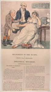 Melpomene a szeméttelepen, avagy a színházi uralkodók által védett gyermekjáték, 1804., 1804. alkotó: Thomas Rowlandson