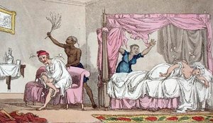 Nyomorúságok Indiában, a "The Grand Master, avagy Qui Hi? kalandjai Hindosztánban" című könyvből. A Hudibras Poem in Eight Cantos by Quiz", írta William Combe (1741-1823), kiadó: Thomas Tegg, London. alkotó: Thomas Rowlandson