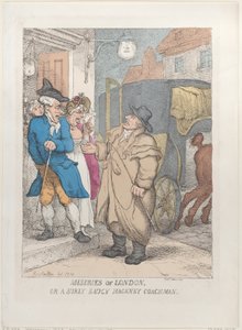 Miseries of London, avagy a Surly Saucy Hackney Coachman, 1814. június 4., 1814. június 4. alkotó: Thomas Rowlandson