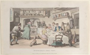 Burchell úr első látogatása a The Vicar of Wakefieldből, 1817. május 1., 1817. május 1. alkotó: Thomas Rowlandson