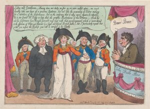 Mrs. Clarke búcsú a közönségétől. Farok, 1809. április 1., 1809. április 1. alkotó: Thomas Rowlandson
