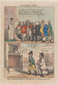 Mrs Clark töltése. Marokkó nagykövete különleges követségen, 1809. február 20. alkotó: Thomas Rowlandson