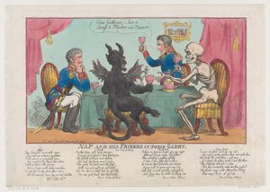 Nap és barátai dicsőségükben, 1808. október 1., 1808. október 1. alkotó: Thomas Rowlandson