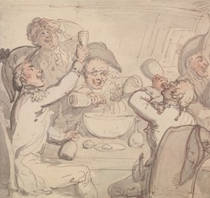 Tengerésztisztek és egy tál puncs alkotó: Thomas Rowlandson