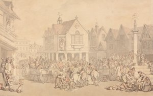Newbury Market Place, Berkshire alkotó: Thomas Rowlandson