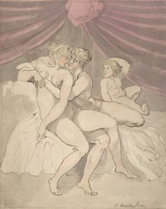 Meztelen pár ölelés, 1780-1827. alkotó: Thomas Rowlandson