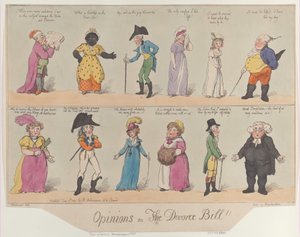 Vélemények a Válótörvényről!!, 1800. június 2., 1800. június 2. alkotó: Thomas Rowlandson