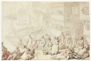 A Greenwich-i Salutation Innen kívül alkotó: Thomas Rowlandson