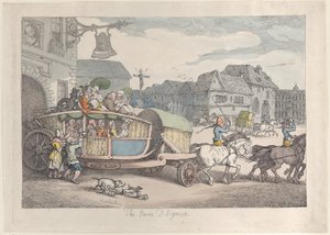 Paris Diligence, kb. 1810., kb. 1810. alkotó: Thomas Rowlandson
