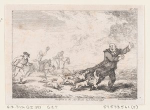 Parson Adams veszedelmes vadászati kalandban, Joseph Andre kalandjaiból..., 1792. alkotó: Thomas Rowlandson