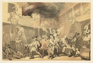 Peregrine megmenti Emiliát a fogadó tüzéből alkotó: Thomas Rowlandson