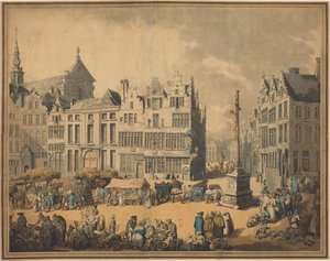 A Place de Meir Antwerpenben alkotó: Thomas Rowlandson