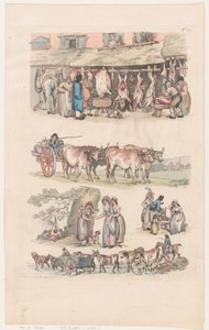 15. tábla, Ábrák, tájak és szarvasmarhák körvonalai...tanulók használatára, Ju..., 1790. június 1. alkotó: Thomas Rowlandson