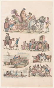 16. tábla, Ábrák, tájak és szarvasmarhák körvonalai...tanulók használatára, Ju..., 1790. június 1. alkotó: Thomas Rowlandson