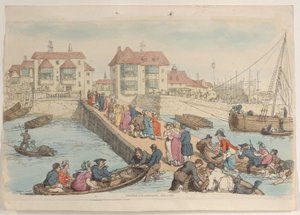 25. tábla: Egy leszállóhely, a Miniatűr világból, 1816., 1816. alkotó: Thomas Rowlandson