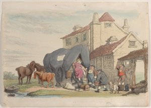 26. tábla: Repülő kocsi, a Miniatűr világból, 1816., 1816. alkotó: Thomas Rowlandson