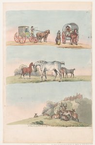 3. tábla, Ábrák, tájak és szarvasmarhák körvonalai...tanulók használatára, Ma..., 1790. március 8. alkotó: Thomas Rowlandson