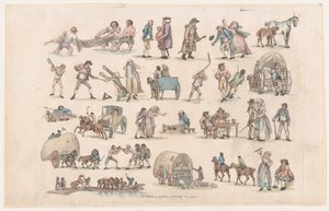4. tábla, Ábrák, tájak és szarvasmarhák körvonalai...tanulók használatára, Ma..., 1790. március 8. alkotó: Thomas Rowlandson