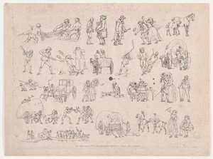 4. tábla, Ábrák, tájak és szarvasmarhák körvonalai...tanulók használatára, Ma..., 1790. március 8. alkotó: Thomas Rowlandson
