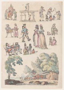 5. tábla, Ábrák, tájak és szarvasmarhák körvonalai...tanulók használatára, Ju..., 1790. június 18. alkotó: Thomas Rowlandson