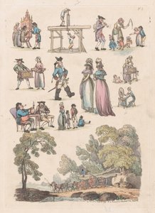 5. tábla, Ábrák, tájak és szarvasmarhák körvonalai...tanulók használatára, Ju..., 1790. június 18. alkotó: Thomas Rowlandson