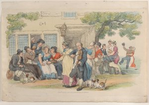 6. tábla: Az Ale-ház ajtaja, a Miniatűr világból, 1816., 1816. alkotó: Thomas Rowlandson