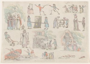 8. tábla, Ábrák, tájak és szarvasmarhák körvonalai...tanulók használatára, Ju..., 1790. június 20. alkotó: Thomas Rowlandson
