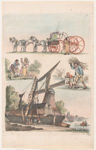 9. tábla, Ábrák, tájak és szarvasmarhák körvonalai...tanulók használatára,..., 1791. január 20. alkotó: Thomas Rowlandson