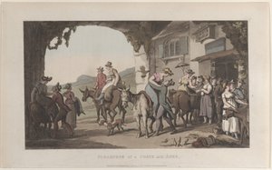 Pleasures of a Poste Aux Ânes, Journal of Sentimental Travels in the Southern Provin..., 1821. alkotó: Thomas Rowlandson