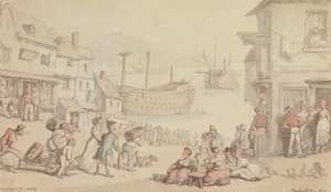 Plymouth-i kikötő alkotó: Thomas Rowlandson