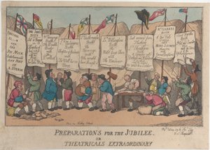 Előkészületek a jubileumra vagy rendkívüli színházi előadásokra, 1809. október 24., 1809. október 24. alkotó: Thomas Rowlandson