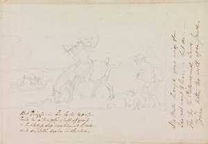 Előkészítő vázlat a „Dr. Syntax a tó partján” című műhöz alkotó: Thomas Rowlandson