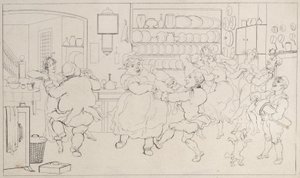 Quae nemzetség a konyha sportjában, The History of Johnny Quoe Genus: the Littl..., 1822-ből. alkotó: Thomas Rowlandson